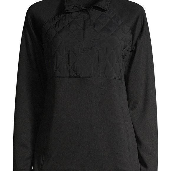 AVIA Quilted 1/4 Zip Pullover in Black - Picture 5 of 7